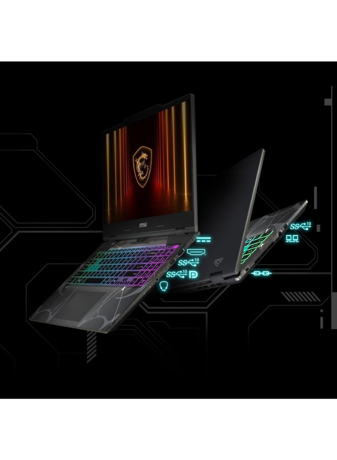 إم اس أي لاب توب ألعاب سايبورغ 15 (2025) مع معالج إنتل كور i7-13620H، شاشة 15.6 بوصة FHD 144Hz، 8GB Nvidia RTX 5050، 16GB RAM، 1TB SSD ويندوز 11 برو، لوحة مفاتيح إنجليزية، أسود شفاف + أوفيس 2024 مدى الحياة - Image 2